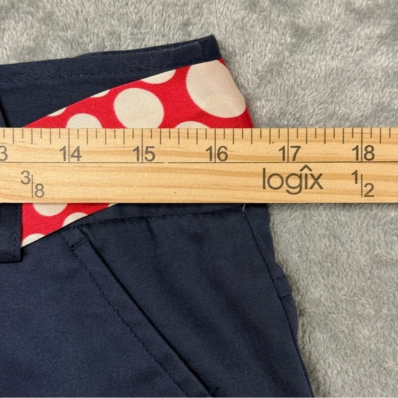 NWT Copper Key Navy Cotton Capri Pants w/ Red Cream Polka Dot Sash - Size 7 - Picture 11 of 15
